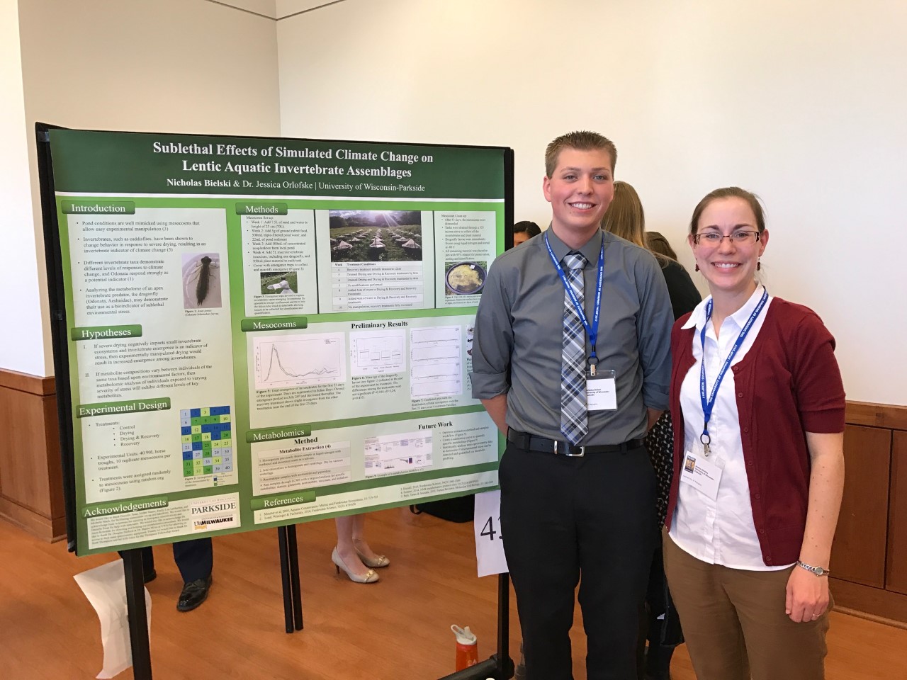 Nick Bielski and Jessica Orlofski, his faculty mentor